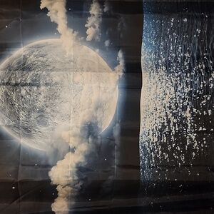 Moon and ocean shower curtain